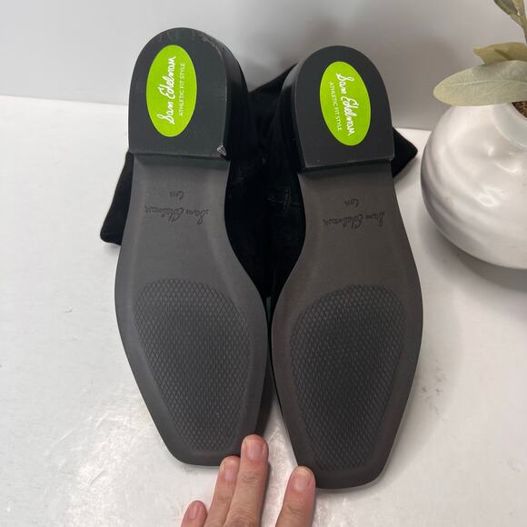 Sam Edelman Clive Suede Knee High Horse Bit Riding Boots Black Women 6 Tried On - Picture 8 of 9